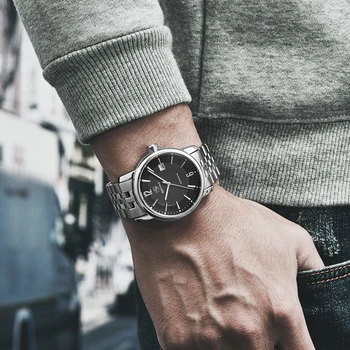 

BENYAR New Automatic Mechanical Business mens watches top brand luxury Fashion Military Full Steel Watch erkek kol saati 2019