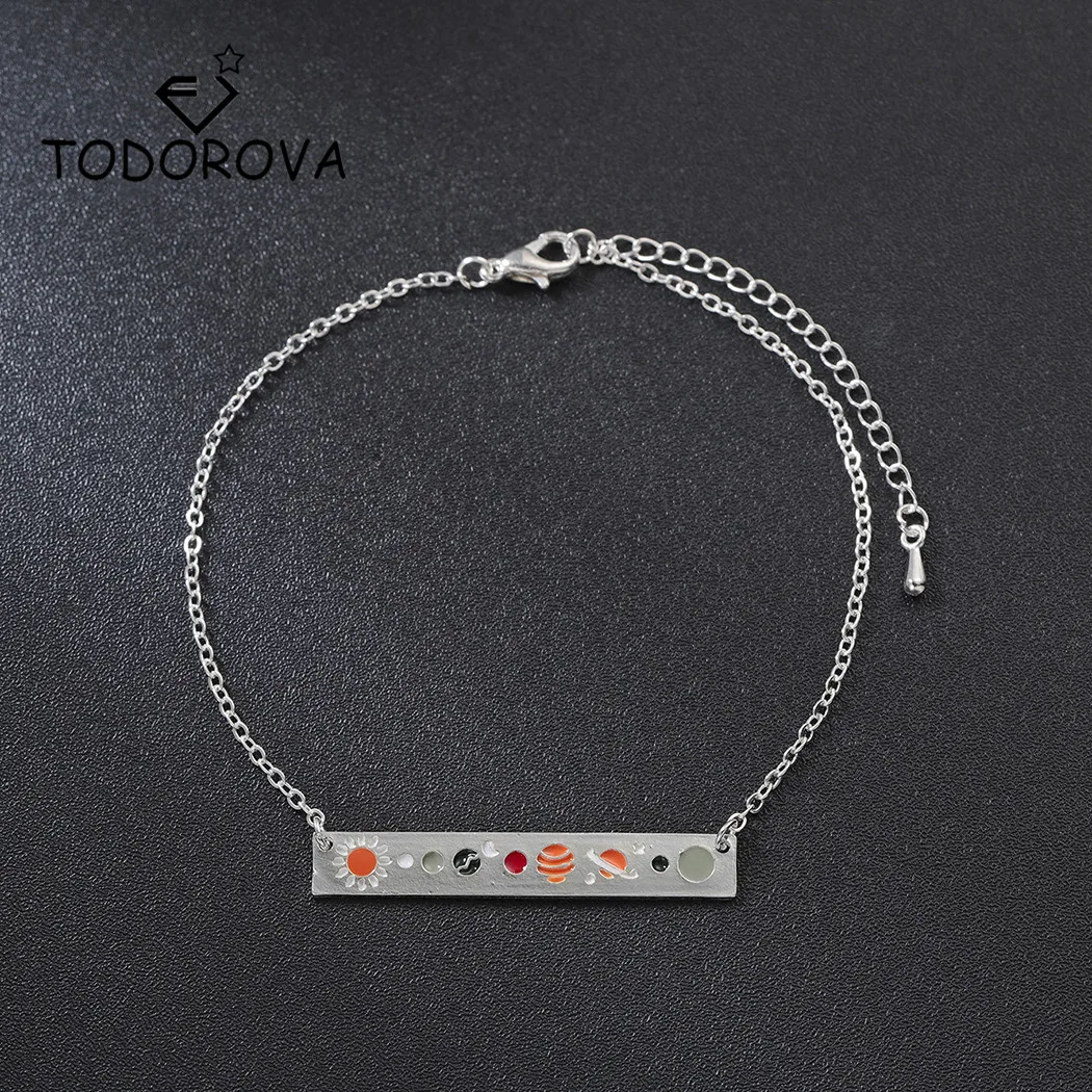 

Todorova Delicate Astronomy Lunar Moon Phase Adjustable Bracelets & Bangles for Women Galaxy Jewelry Chain Link Bar Bracelet