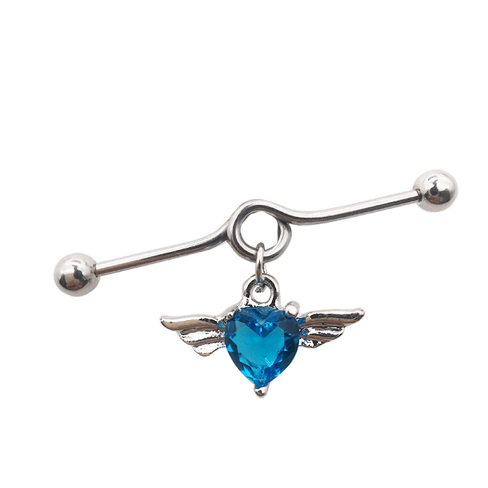 

New arrival scaffold barbells 1 Pair surgical Stainless Steel big cross dangle industrial barbell piercing