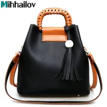2017 Famoso Diseñador de la Marca de La Borla de La Pu Bolso de Cuero Mujeres Bolsa de Mensajero Hombro de Las Mujeres Bolsos de Las Señoras Bolsos Crossbody KY-654