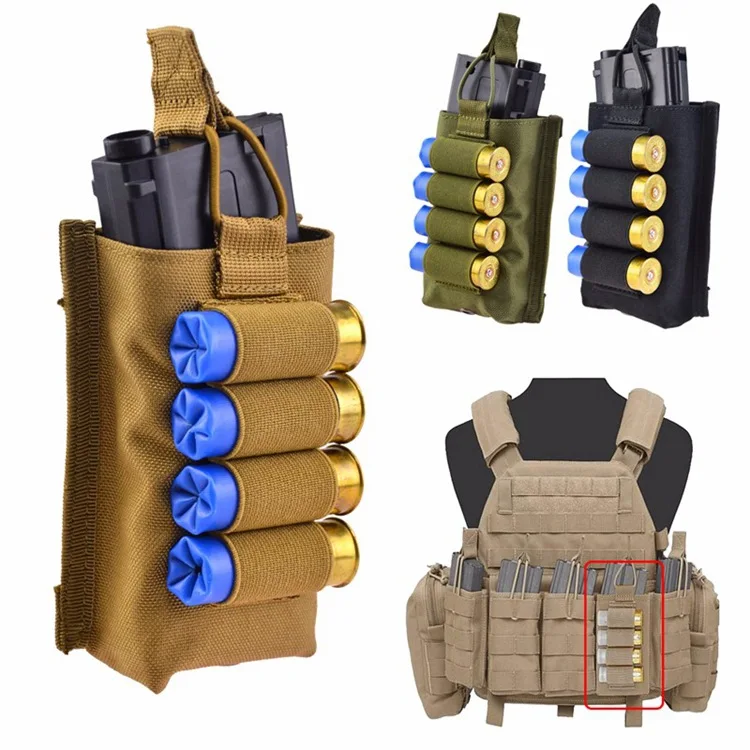 Tactical Hiking Camping 12GA Shotgun Shell 10 Round Molle Carrier Holder Pouch