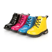 Imperméables pour enfants PU Bottes de Neige En Cuir Antidérapant Chaud D’hiver De Mode cheville Bottes Pour Enfants Fille Ou Garçon Chaussures 2015 Chaude chaussures