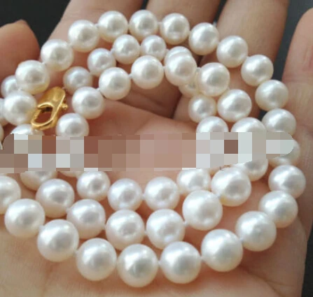 DYY НОВЫЙ 003521 Красивая AAA + 17.5 &quot8 мм белый идеальный круглый пресной воды жемчужное