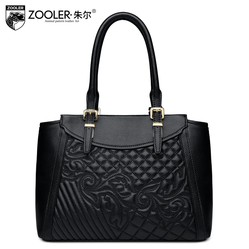 

2017 Genuine Leather Fashion Women handbagBags Embossing Flowers Soft Cowhide Ladies Messenger Bags Zipper Shoulder Bag#BC-8158