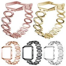 Роскошный браслет из нержавеющей стали Смарт часы ремешок+ чехол Замена крышки для Fitbit Blaze 140-210 мм