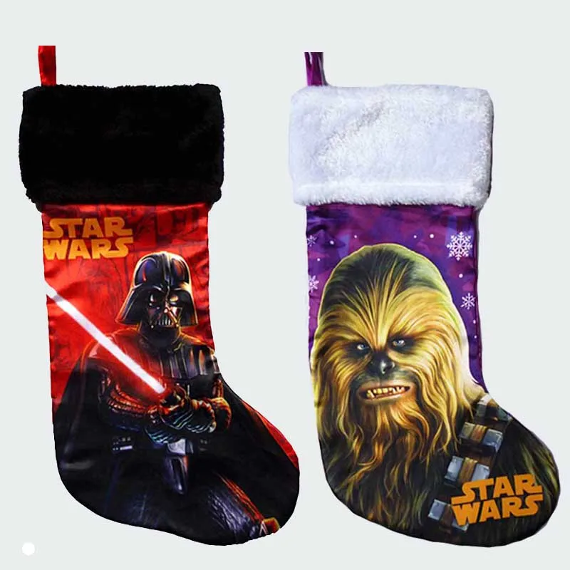 

42cm/16.5'" Plush stain large christmas stockings cartoon star wars kid xmas stocking children candy bags