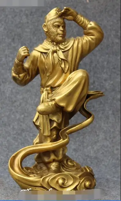 

Chinese Folk Myth Bronze Xiyouji Stand Monkey King Sun Wukong Sun Wu Kong Statue