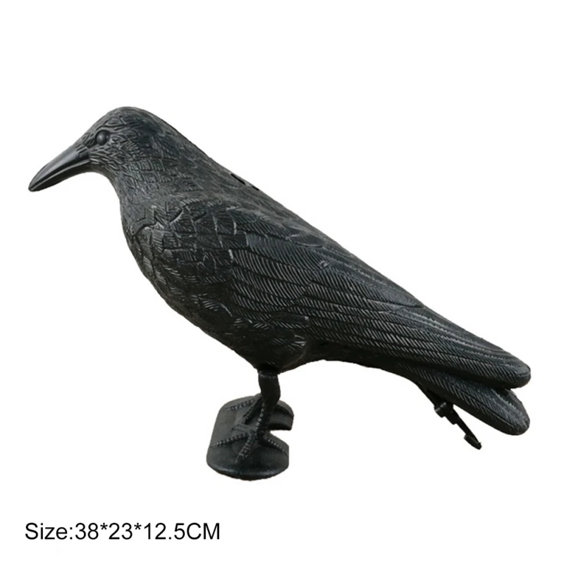 

Halloween Practical Plastic Crow Decoy Hunting BlackCoated Full Body Stand Bodied Crow Jackdaw Bird for Hunting Shooting Deco