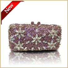 DHL FREE Luxury Rhinestone Evening Bag Lady Full Crystal Ladies Clutch Bag Flower Handbag Party 035