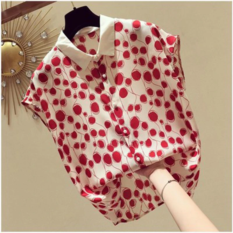 

Dioufond Floral Print Cotton Blouse Young Women Short Sleeve Shirts Female Summer Beach Shirt Blusas Clothing Fashion