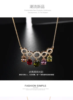 

Jewelry coloured gem Japanese and Korean sexy clavicle Pendant Necklace