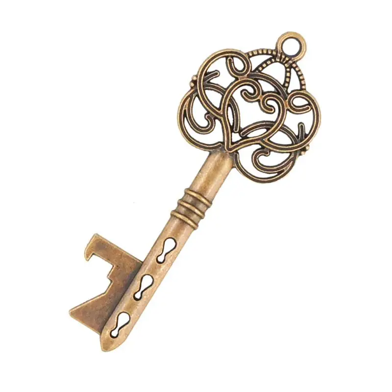 

OOTDTY Retro Key Opener Alloy Wedding Creative Gift Gift Key Shape Opener Card