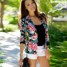 Быстрая! Модный Блейзер Женский Плюс Размер Цветочный Элегантный принт Blaser повседневный костюм куртка брендовый дизайн осенне-зимнее пальто