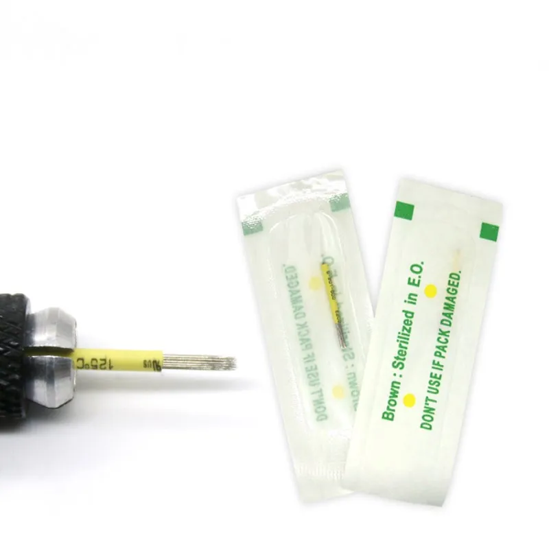 

attoo Needle Curved Blade 12 Needles Manual Eyebrow Needle Free Shipping