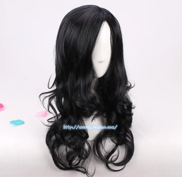 Halloween The witch Yennefer of Vengerberg Black Wavy Wig Women Role Play Black Hair Cosplay Wavy Wig