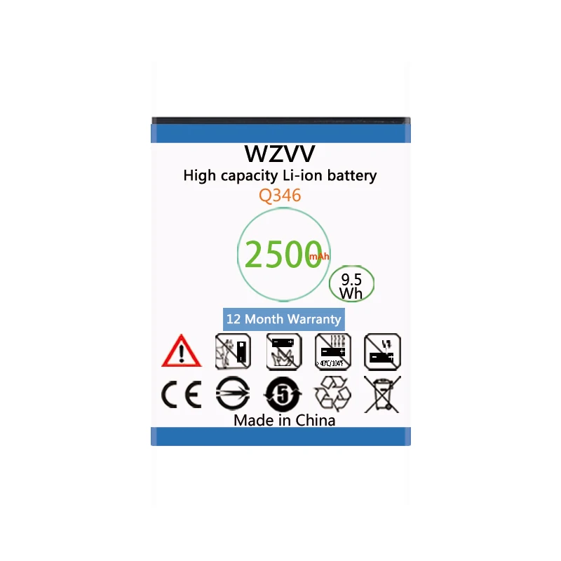 wzvv 2500mAh Replacement Battery Q346 for Micromax Mobile phone Batteries | Мобильные телефоны и аксессуары
