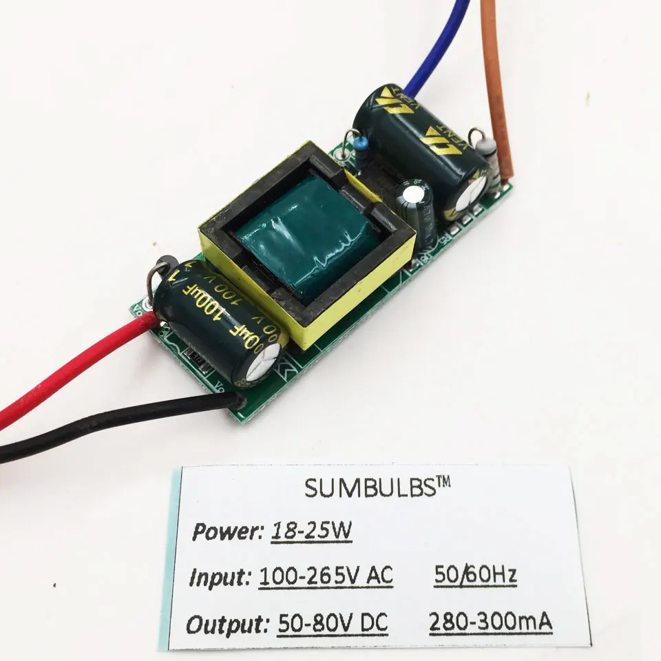 3W 5W 10W 15W 20W 25W 30W 35 Вт с драйвером постоянного тока для светодиода 100V 220V преобразователь переменного тока в постоянный Питание трансформатор доска 50/60hz - Цвет: 18-25W