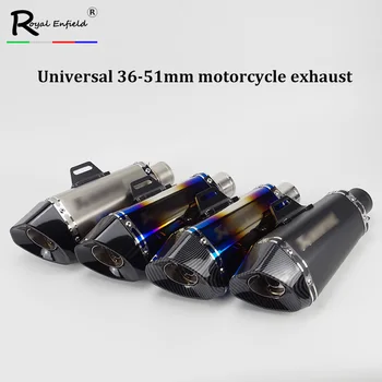 

51mm Motorcycle carbon fiber exhaust pipe muffler big hexagon exhaust with DB killer for Z900 MT09 KTM390 CBR