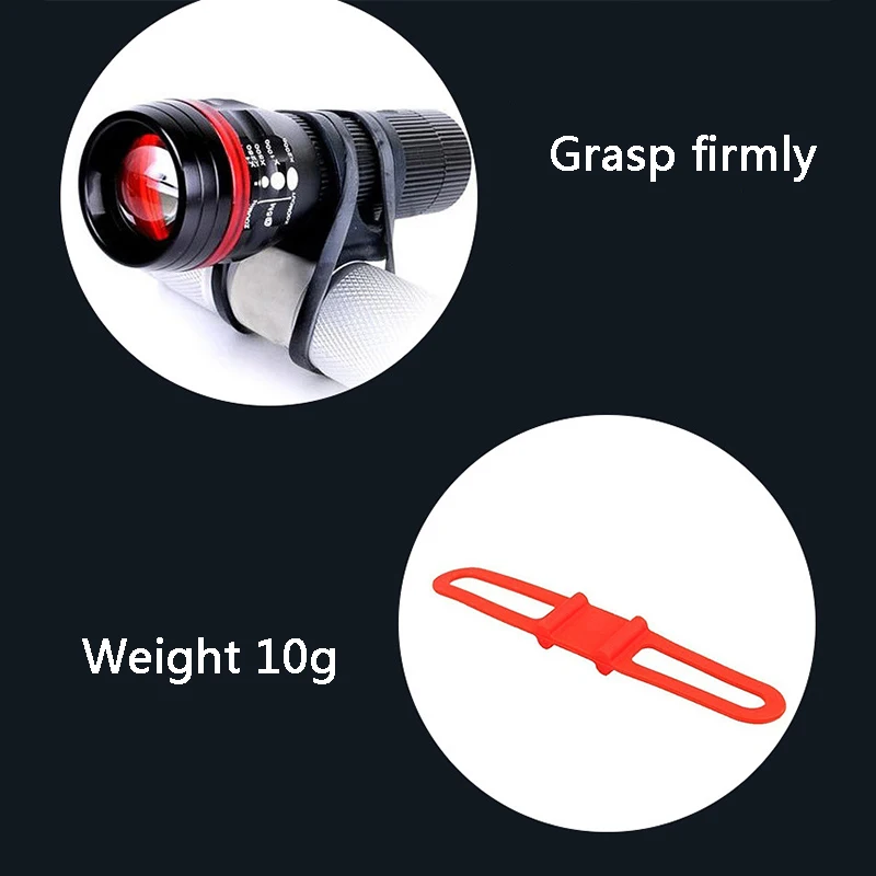 

6 Colors High Strength Elastic Silicone Fixed Bike Handlebar Bicycle Straps Flashlight Mount Holder Clip Bandage For Cellphone