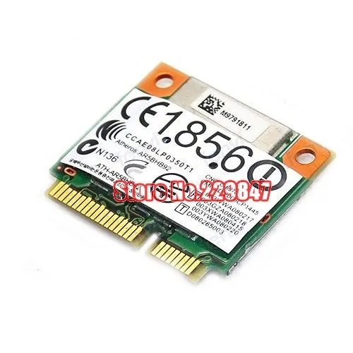 Беспроводная Wlan N половинная мини pci e pcie карта для Dell DW1515 dw 1515 Atheros AR9280 U608F|wireless n