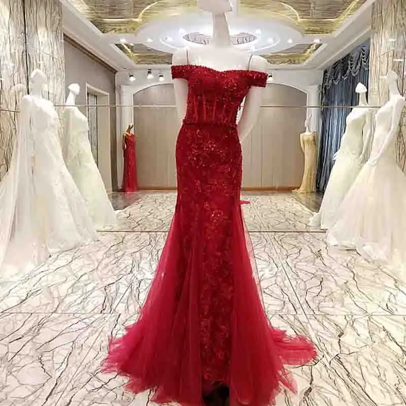 red fishtail dress prom