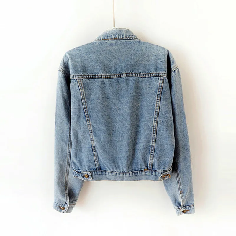 remarkable  Spring Fashion Pearl Denim Jacket Women Vintage Plus Size Beading Star Short Jean Jackets Harajuku 
