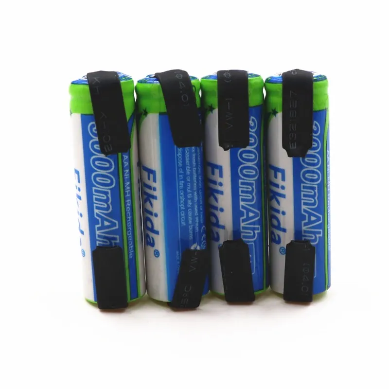 lote 1,2 V AA 3000 MAH ni-mh аккумуляторная батарея посылка со штырьками для Philips бритвенные вкладки Braun электрическая зубная щетка