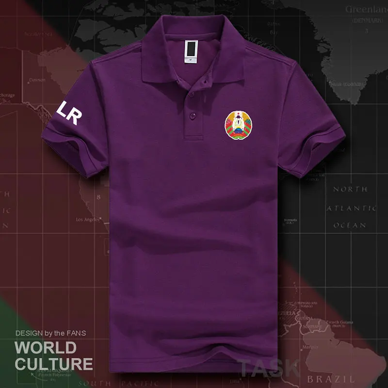 Мужская рубашка поло с коротким рукавом, белая брендовая одежда с принтом для страны, хлопок, национальная команда, 20 - Цвет: polo-purple