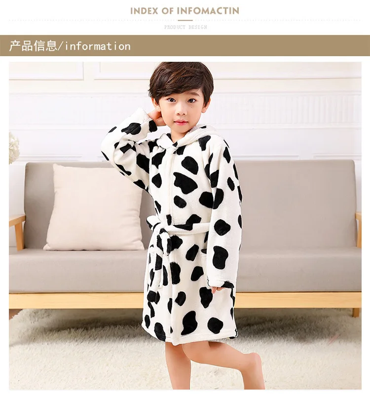 best Sleepwear & Robes Children Flannel Bathrobes Nightwear 2022 Fashion Children Pajamas Hooded Bathrobe Soft Bath Robe Cute Girls Robe Cartoon Gown designer nightgowns