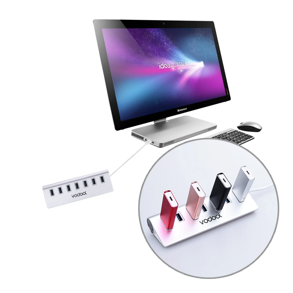 USB 3.0 HUBs Super fast Speed 5Gbps 7 Ports USB Splitter usb charger for Win 10 laptop PC Computer Peripherals