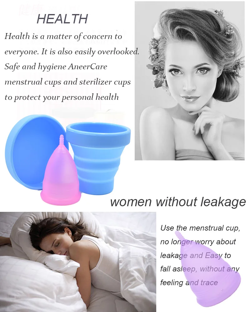Женская гигиена, менструальная чашка, силиконовый коллектор, Менструальный стерилизатор, складная чашка, перерабатываемые чашки для кемпинга
