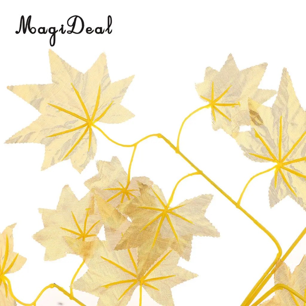 12pcs Artificial Ivy Autumn Maple Leaf Leaves Branches Plants Vine Fake Foliage Flower Home Garden Decorations