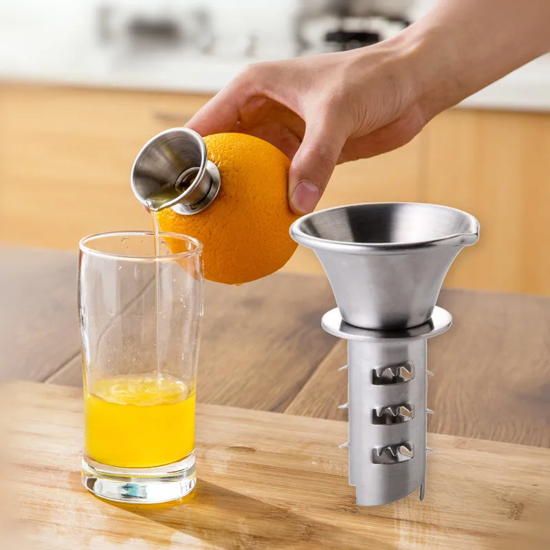 1pcs New Stainless Steel Lemon Drill Juicer Kitchen Navel Orange Small