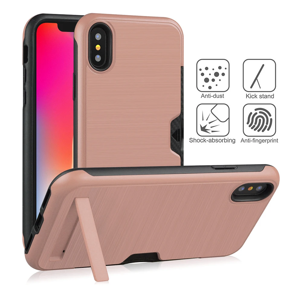 Ультратонкий чехол для телефона s для iphone X, XR, XS, XS, Max, PC+ TPU, чехол для iphone 6, 6s, 7, 8 plus, задняя крышка с подставкой