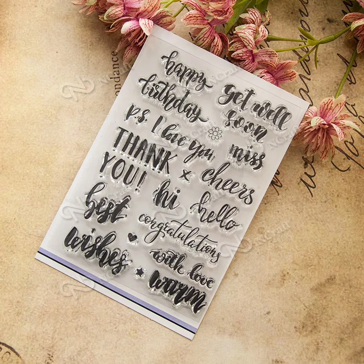 

Commonly used words Transparent Clear Silicone Stamp/Seal for DIY scrapbooking/photo album Decorative clear stamp sheetsH037