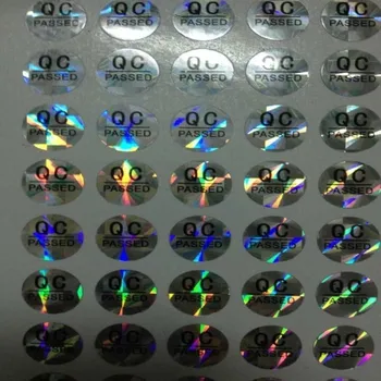 

Self-adhesive 10mm QC labels hologram stickers for product identification laser stickers adhesive 1000pcs/lot