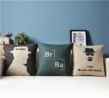 

Wholesale! TV U.S. drama Breaking bad cotton Pillow , Linen Cushion Linen Pillow Office Home Decoration 45*45cm