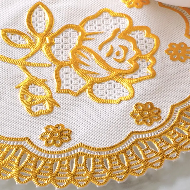 Европейский Bronzing PVC placemate полый узор чашка салфетка под прибор Настольный коврик