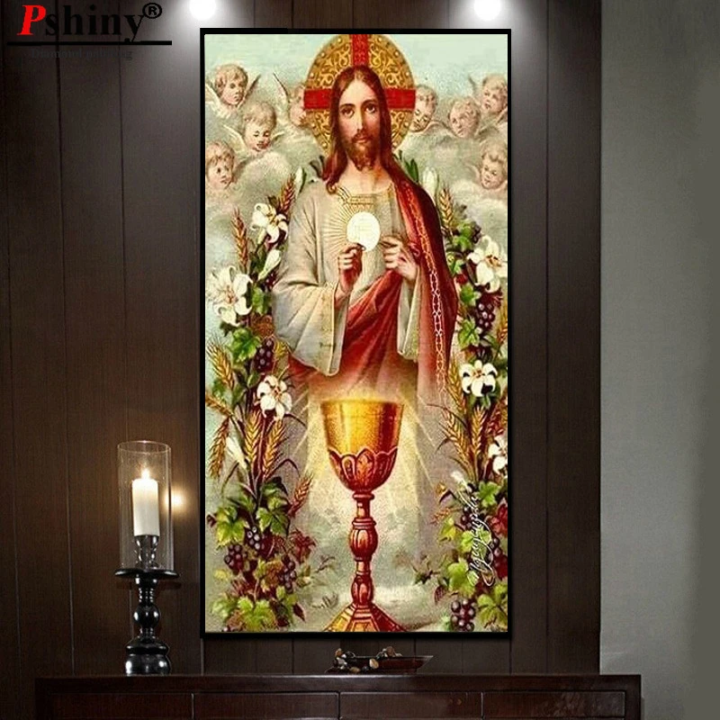 PSHINY DIY 5D алмазная вышивка продажа святая отец христианские картины из кристаллов