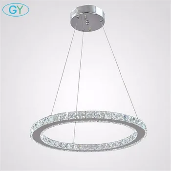 

Modern 18W D40cm LED Ring Chandelier LED Circle Crystal Lustres Chrome Ceiling chandeliers Lighting Home island Lamp