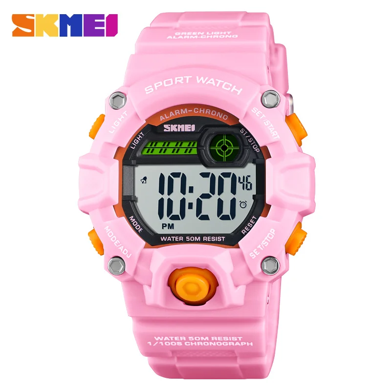 Pink watch SKMEI 1484 детские цифровые электронные наручные часы для студентов для мальчиков и девочек водонепроницаемые спортивные наручные часы с будильником и секундомером - Цвет: Pink watch