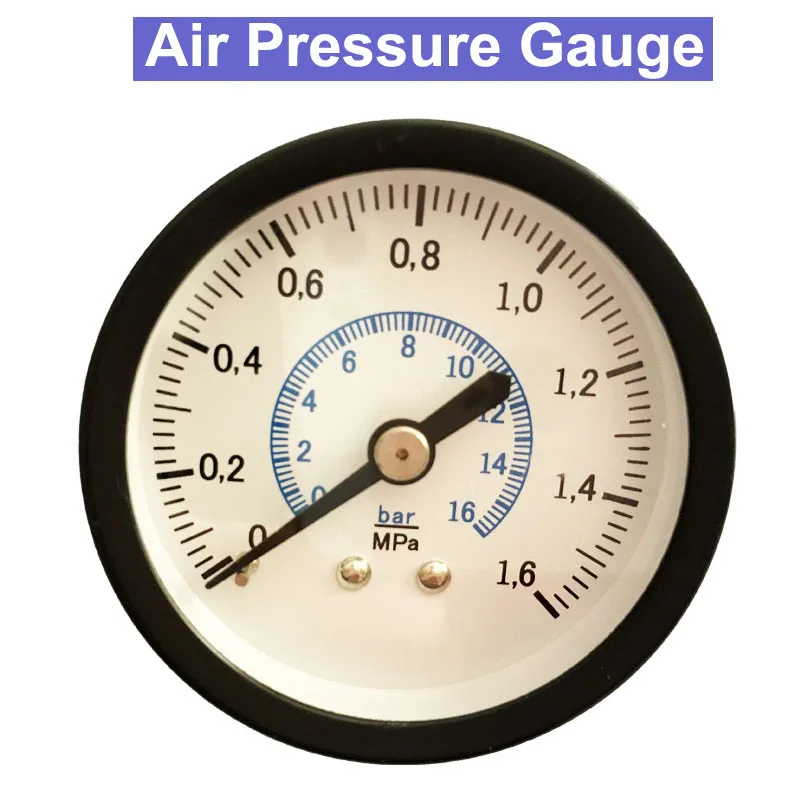 50 мм 16 бар 1.6Mpa манометр топлива воздуха измерительный прибор для компрессора гидравлического давления Манометр двойной шкала измеритель давления