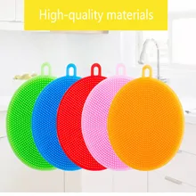 Silicone Dish Washing Sponge Scrubber Kitchen Cleaning antibacterial Tool Soft Cleaning Antibacterial Brush Kitchen Tools