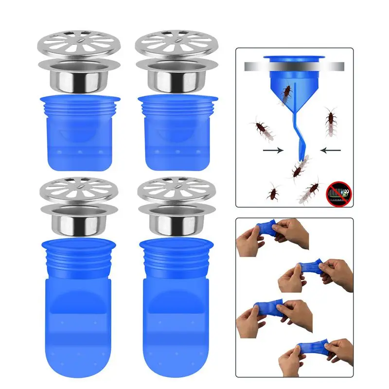 

Drain Backflow Preventer 4 Pack, One Way Valve For Pipes Tubes In Toilet Bathroom Floor Drain Seal Resist Smell And Bugs, 1.97