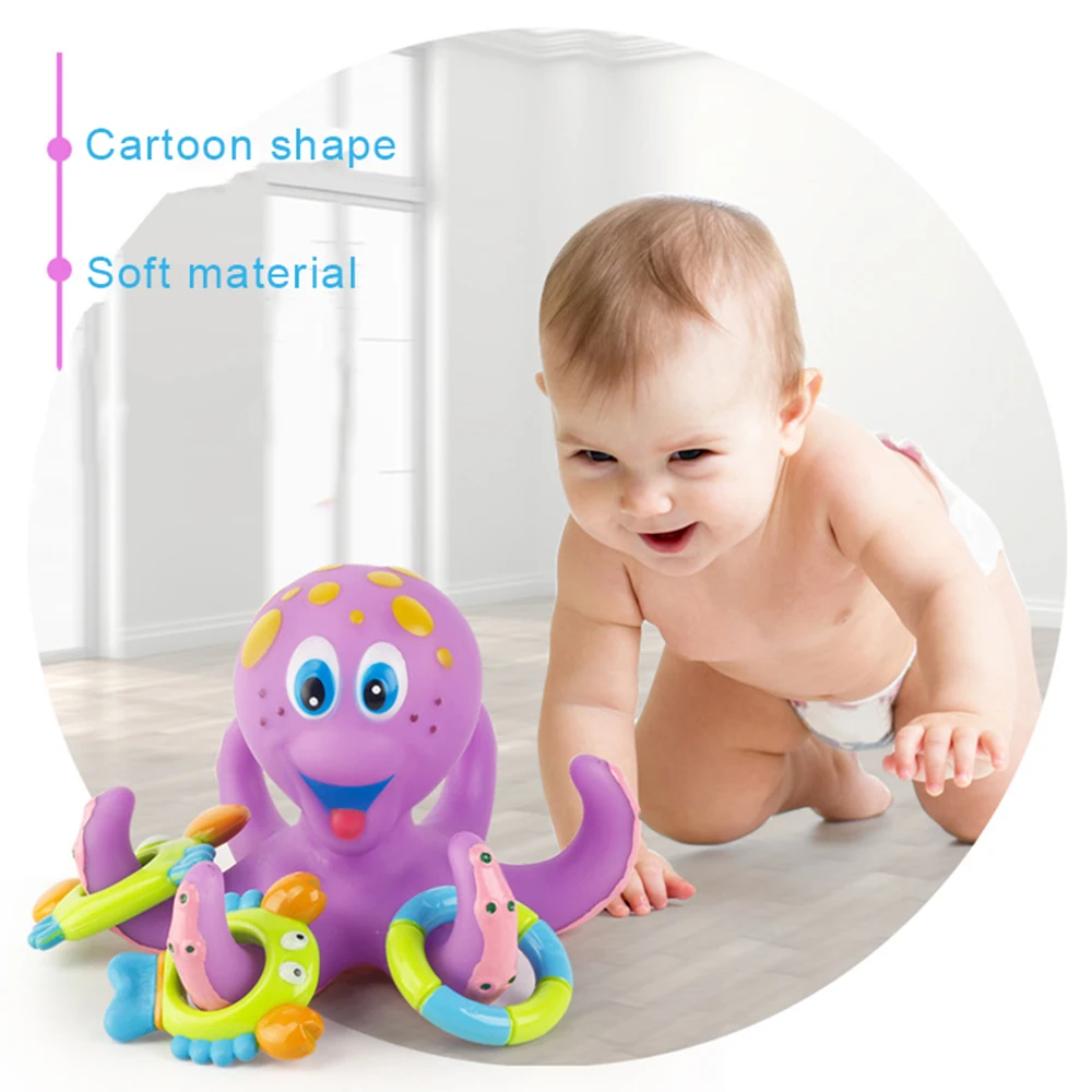 Фиолетовый Осьминог игрушки для ванной душ плавающие Забавные игрушки имитация осьминога вода животное классическая игрушка подарок интерактивные игрушки