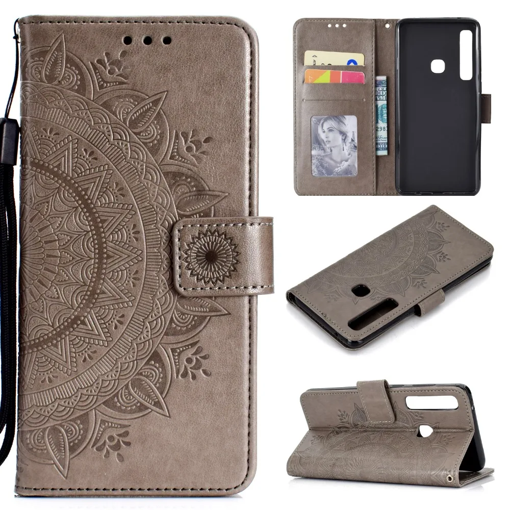 

Cool Mandala Case For Samsung Galaxy A9 2018 Phone Case Wallet Leather Card Holder Slot Stand Flip Soft Cover Etui Funda