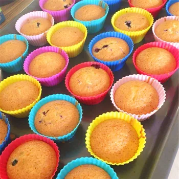 

24 pcs Cupcake Mold Reusable Round Silicone Molds 8 Colors Cup Cake Muffin Liners Tool Baking Pastry Tools Kitchen Bakeware