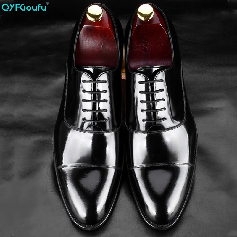 

2019 Patent Leather Lace Up Men Flats Shoes Breathable Wedding Suit Shoes Fashion Men Dress Shoes Business Pointed Toe