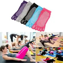 Популярные носки для йоги с пятью носками женские носки для йоги из чистого хлопка, Нескользящие зимние резиновые теплые спортивные носки для фитнеса