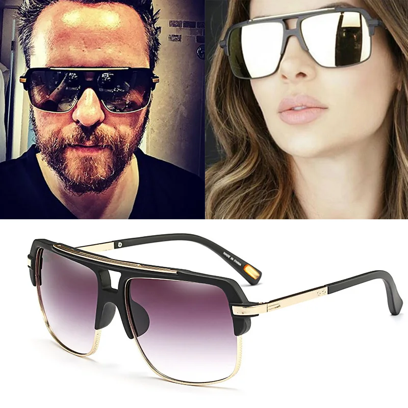 

2019 DPZ Big Frame gradient Men Women Sunglasses Vintage UV400 Mirrors Driving Eyewear Oculos Gafas De Sol